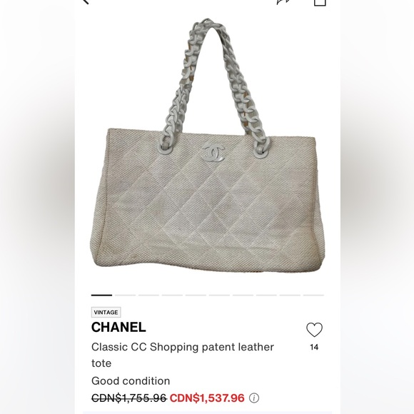 CHANEL STRAW WOVEN LARGE CARRY ALL BEACH TOTE RESIN CHAIN HANDLES AND CC LINING - Picture 1 of 4